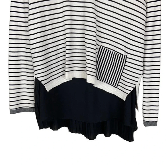 Oui Women’s 14 Striped Long Sleeve Under Layer Striped Tunic Top - Picture 4 of 8